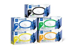 SensiCare Ice with SmartGuard Exam Gloves - Blue Beaded Cuff Medical Grade Nitrile Gloves (Chemo Tested)