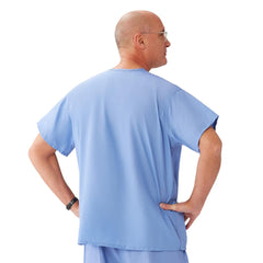 Medline Encore Unisex Reversible V-Neck 2-Pocket Scrub Top - Ceil Blue