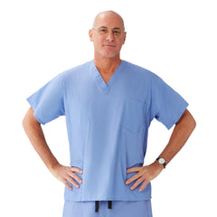 Medline Encore Unisex Reversible V-Neck 2-Pocket Scrub Top - Ceil Blue