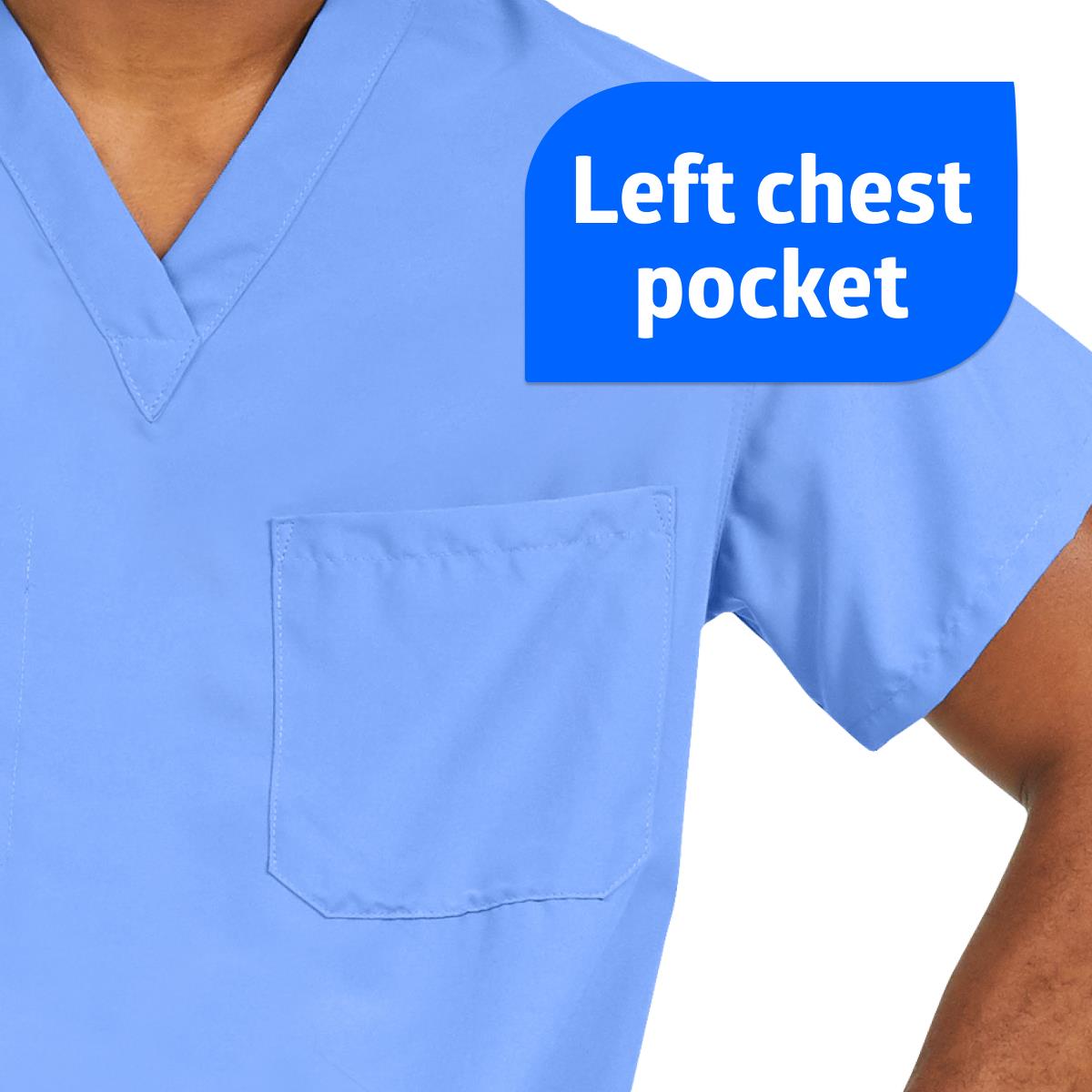 Performax Unisex Reversible V-neck Scrub Top - Moisture-Wicking Medical Scrubs with Dual Pockets