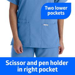 Medline Performax Women's V-Neck Tunic Scrub Top - Moisture-Wicking Medical Uniform