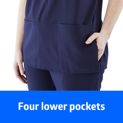 Women's Scrub Tunic Tops with Notch Collar - Professional Medical Uniform Top