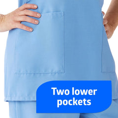 Women's V-Neck Tunic Scrub Top - Premium Cotton Polyester Blend Medical Uniform