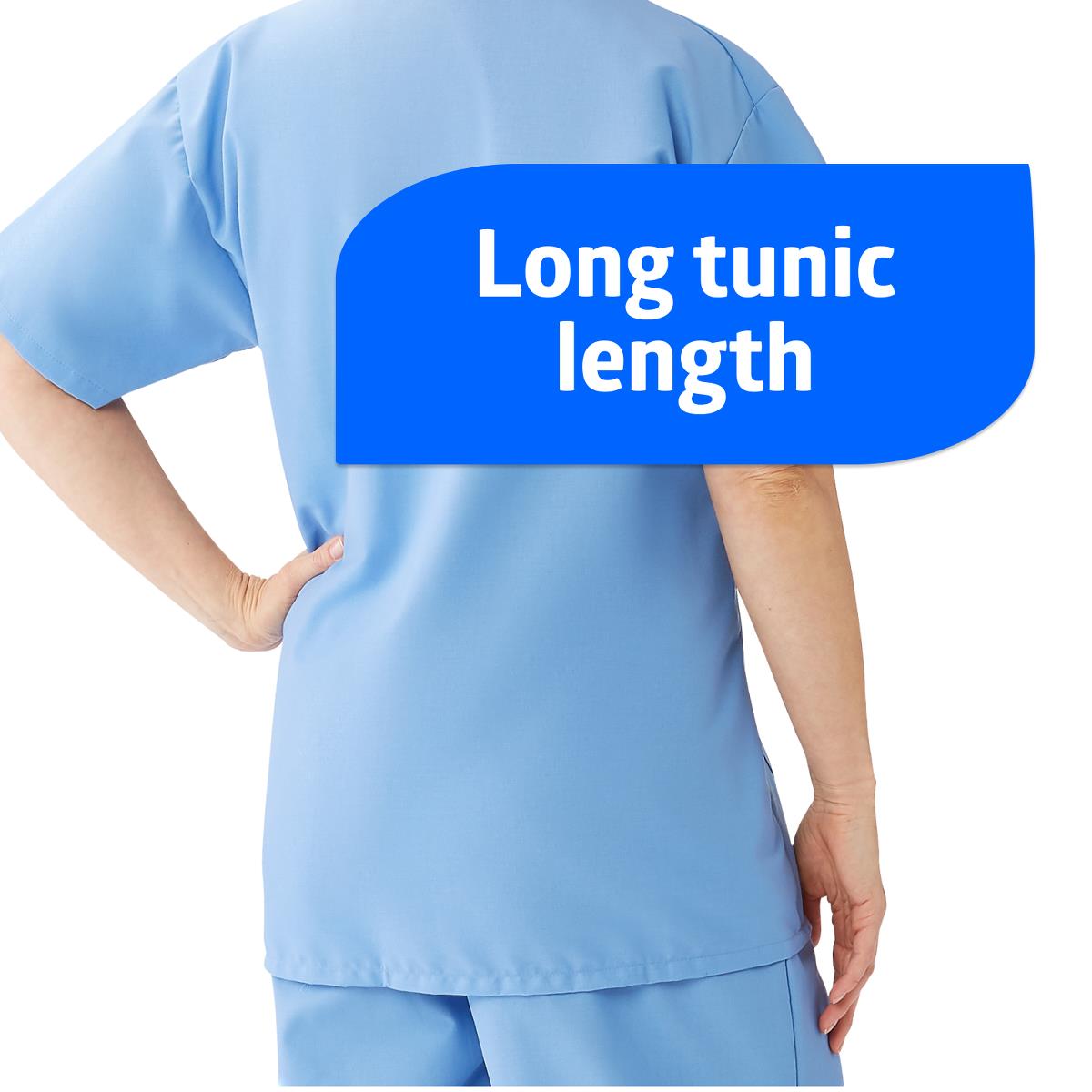 Women's V-Neck Tunic Scrub Top - Premium Cotton Polyester Blend Medical Uniform