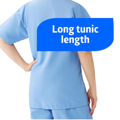 Women's V-Neck Tunic Scrub Top - Premium Cotton Polyester Blend Medical Uniform