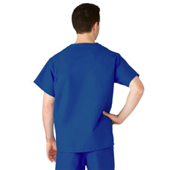 Unisex Reversible V-Neck Scrub Top - 2 Pockets, Cotton Blend