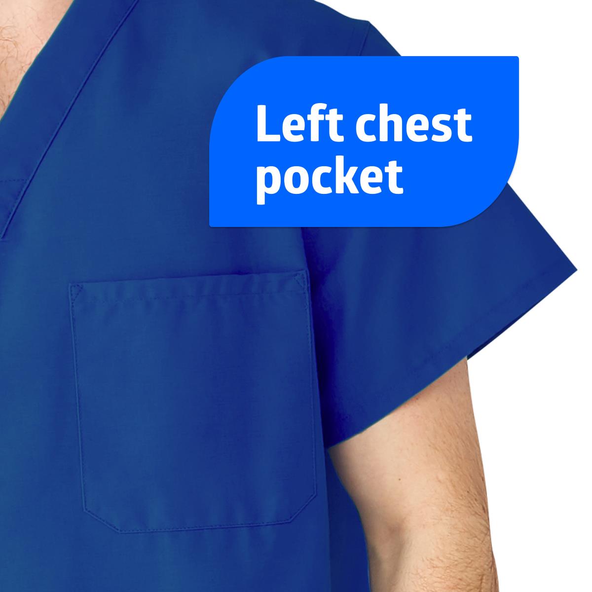 Unisex Reversible V-Neck Scrub Top - 2 Pockets, Cotton Blend