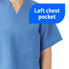 Professional Reversible Unisex Scrub Top with 2 Pockets - Polyester Cotton Blend Medical Uniform