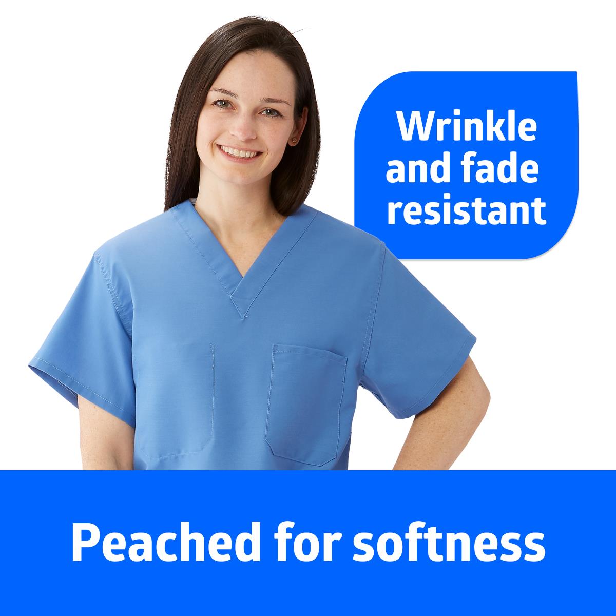Professional Reversible Unisex Scrub Top with 2 Pockets - Polyester Cotton Blend Medical Uniform