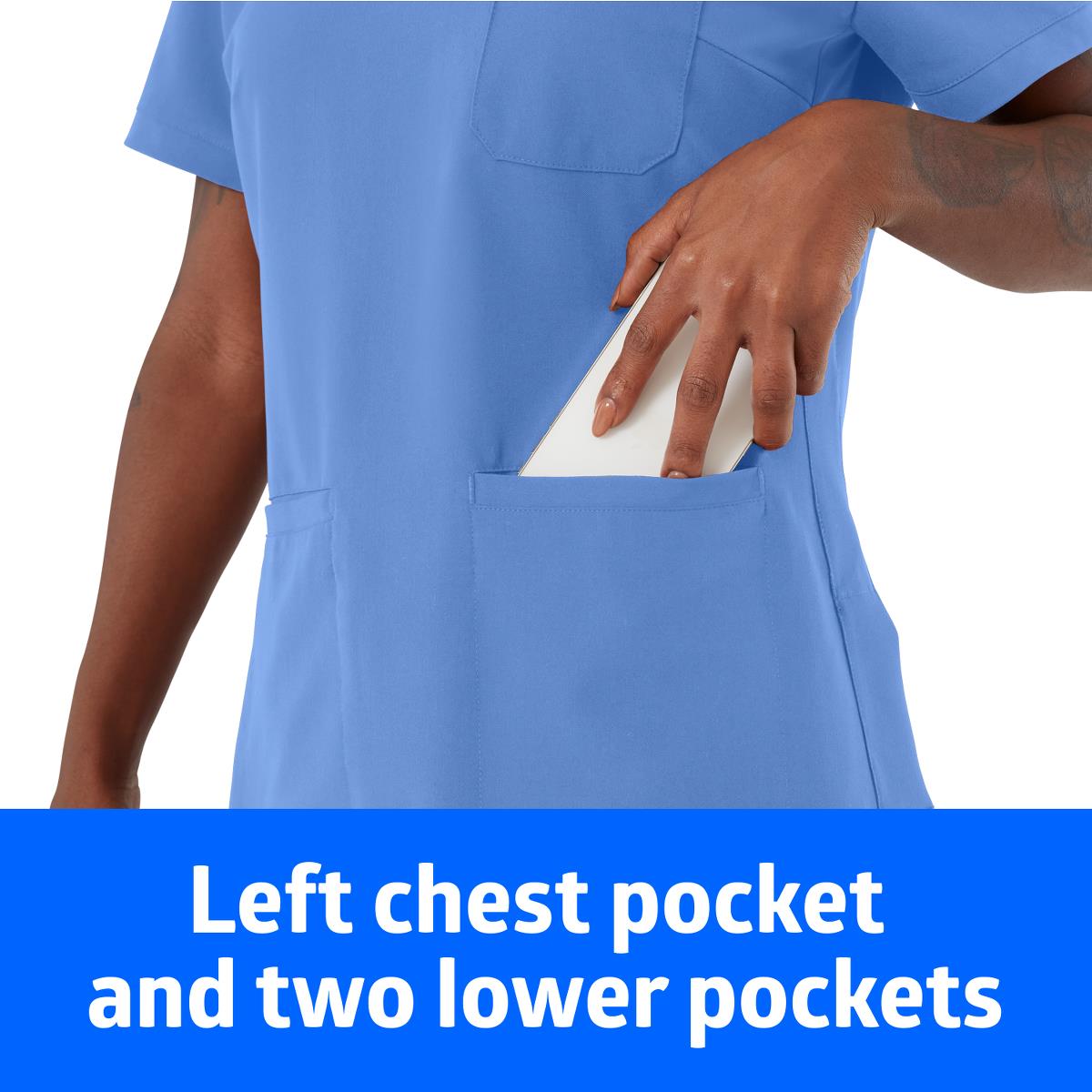 Women's V-Neck Scrub Top with 3 Pockets - Professional Medical Uniform