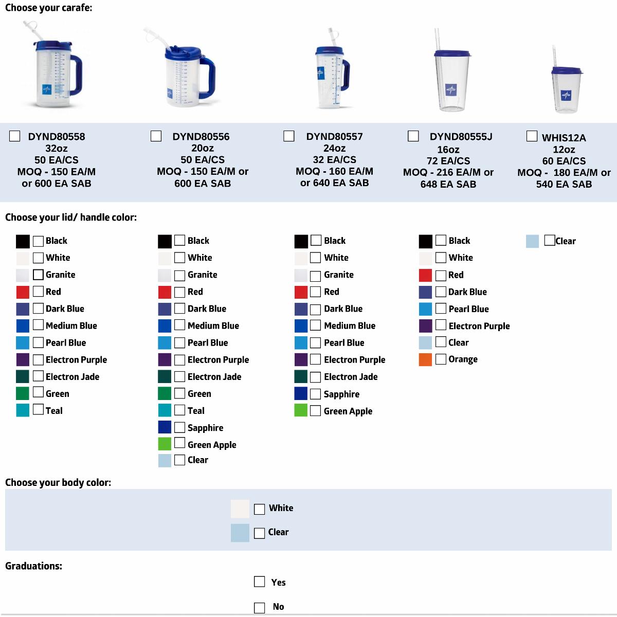 Insulated Carafe with Graduations - BPA-Free Double Wall Temperature Retention - Clear with Blue Lid