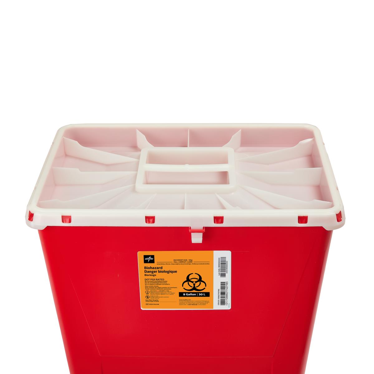 Large PG-II Medical Waste and Sharps Container - DOT Compliant, Puncture-Resistant with Locking Lid