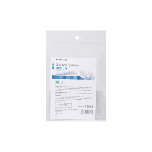 Medical Toe Spacer - Polymer Gel Alignment Support for Adults (Medium, Thin) - 2 Pack