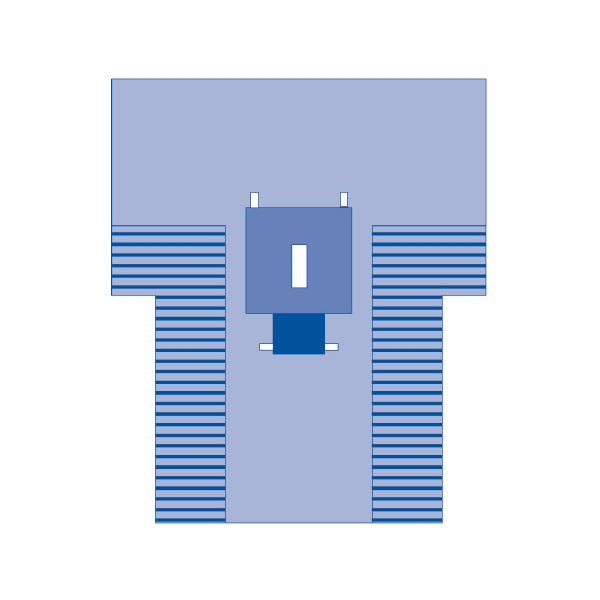 Proxima Abdominal Drape Blue 78 W x 102 W x 121 L Inch Laparotomy T-Drape with Arm Covers - Case of 12