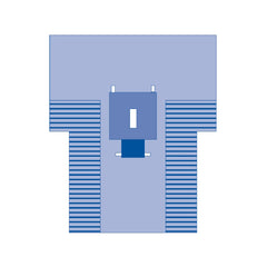 Proxima Abdominal Drape Blue 78 W x 102 W x 121 L Inch Laparotomy T-Drape with Arm Covers - Case of 12