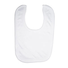 Knit Infant Bibs with Hook-and-Loop Closure, White Cotton - 12 Pack