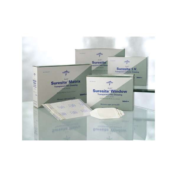 Suresite Matrix Transparent Film Dressing Frame Style 4 x 4-3/4 Inch Sterile - Box of 50