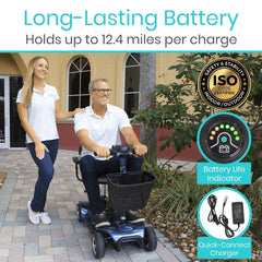 4 Wheel Mobility Scooter - Electric Powered with Seat for Seniors