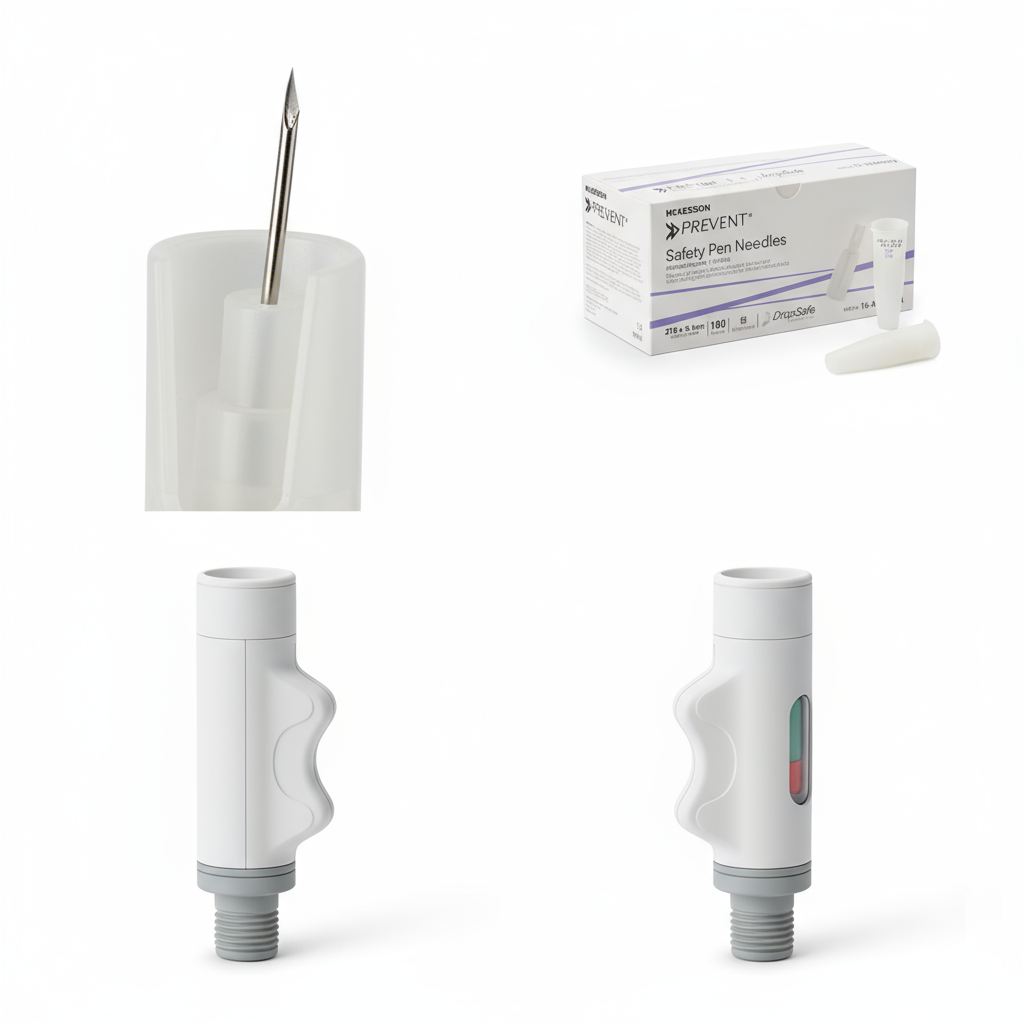 Additional product angles for McKesson Prevent Safety Pen Needle