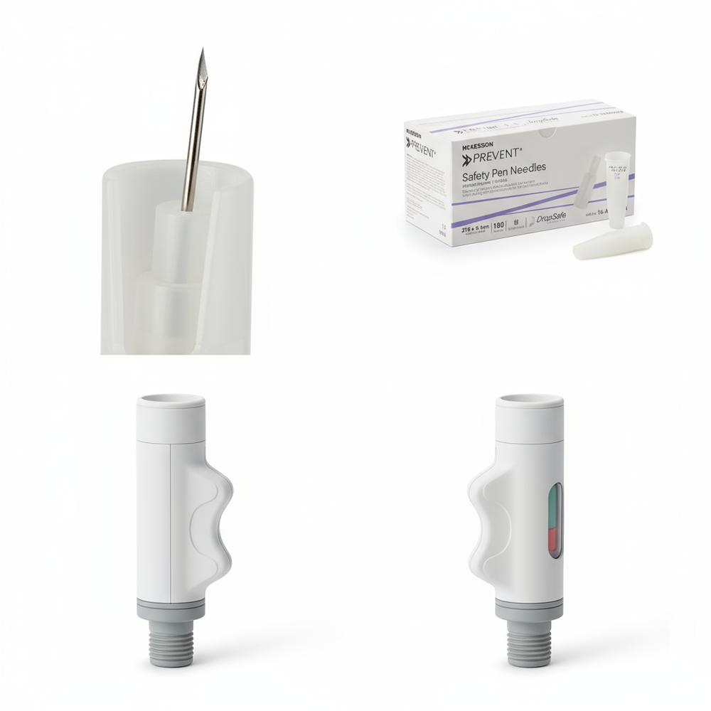 Additional product angles for McKesson Prevent Safety Pen Needle