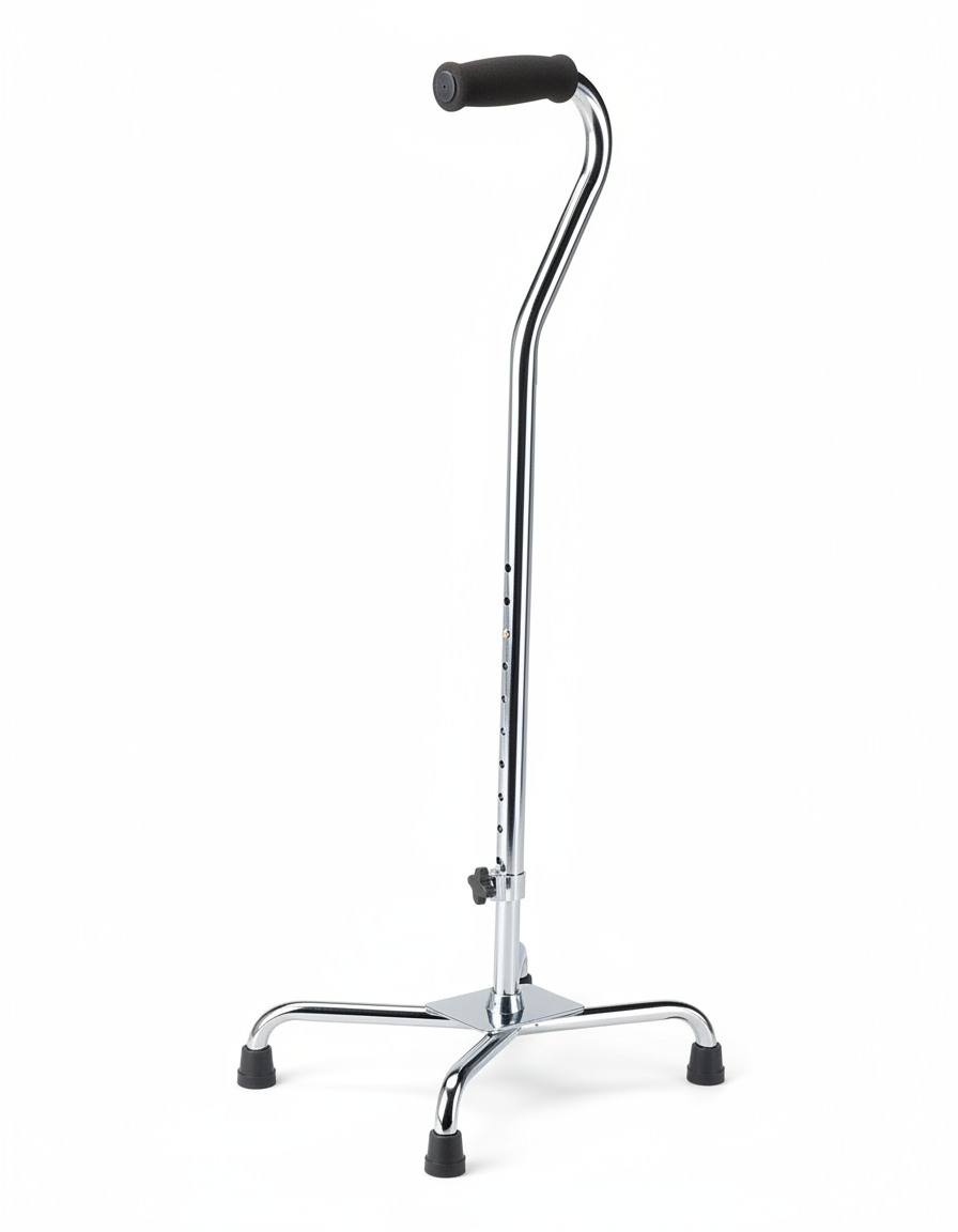 Angled view of quad cane