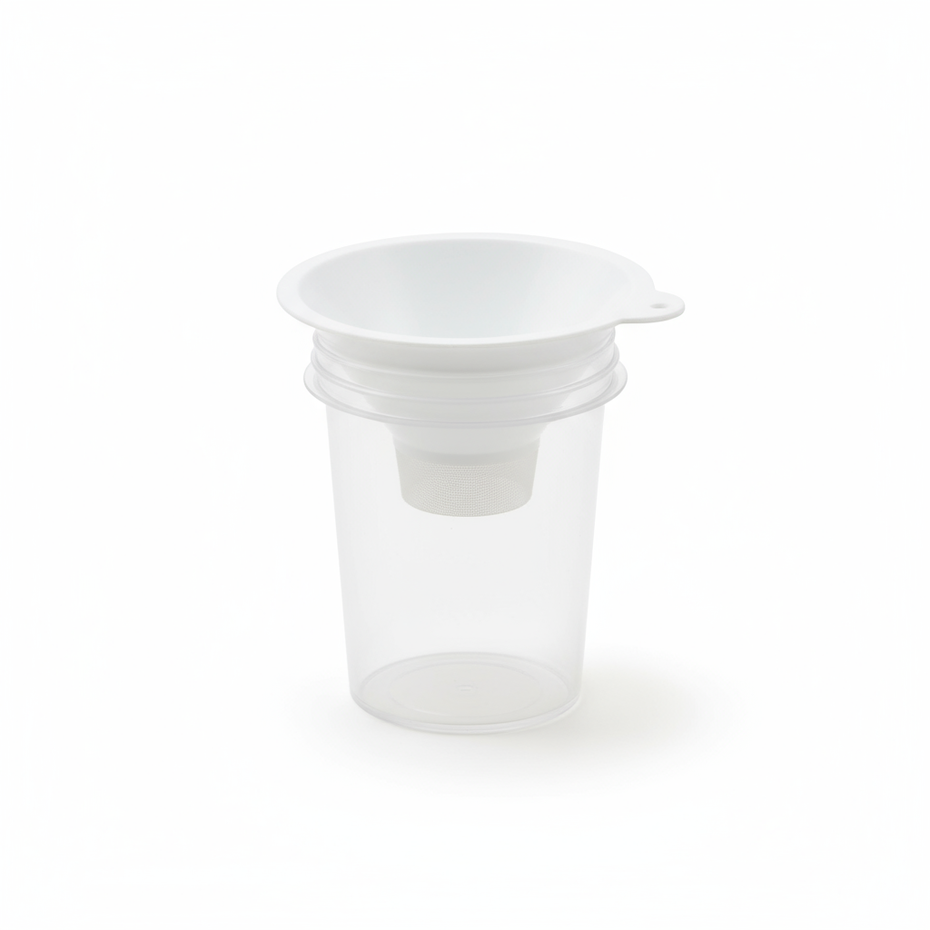 Angled view showing container fit