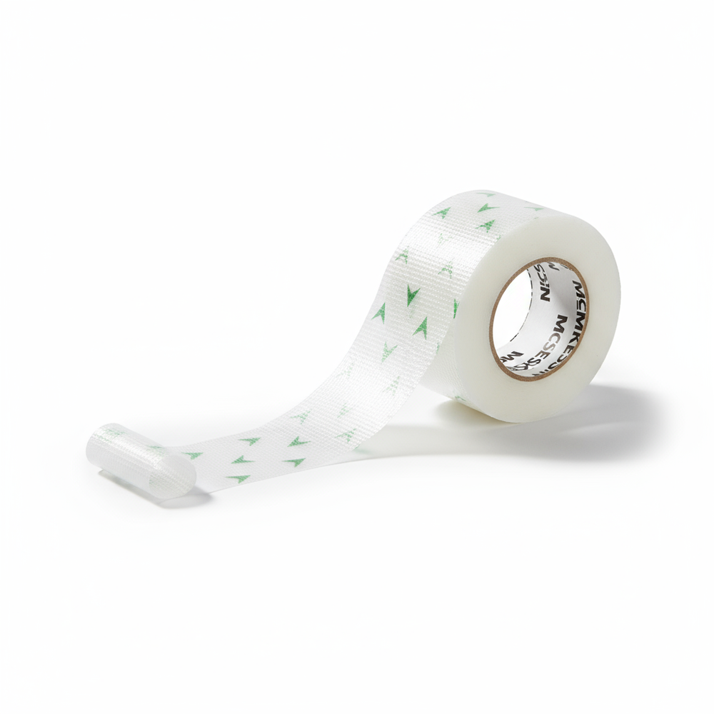 Angled view with tape strip