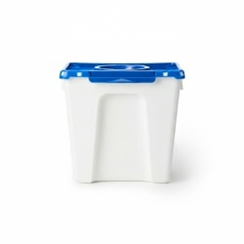 Back view of pharmaceutical waste container