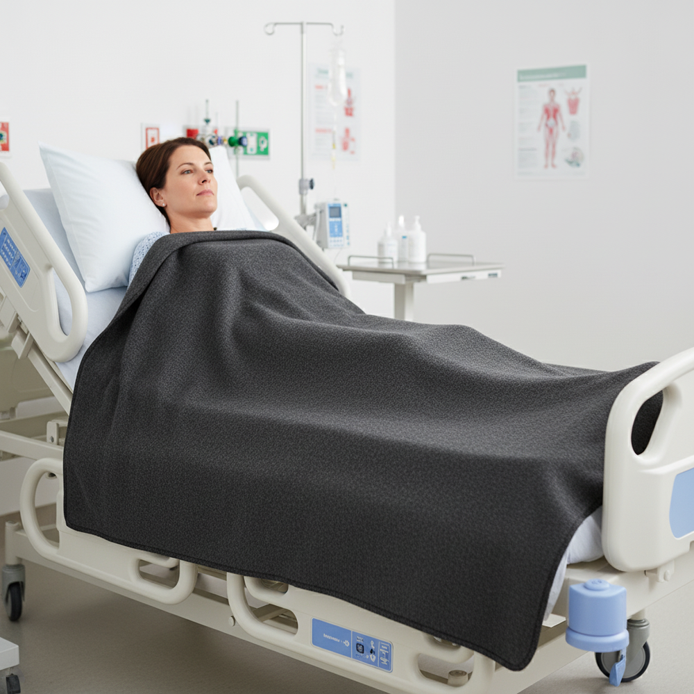 Blanket on hospital bed