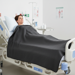 Blanket on hospital bed