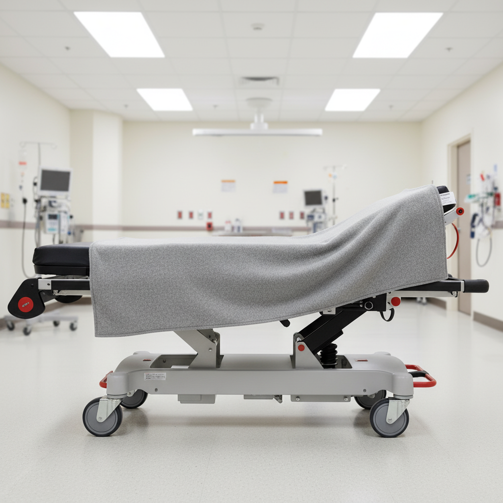 Blanket on medical stretcher