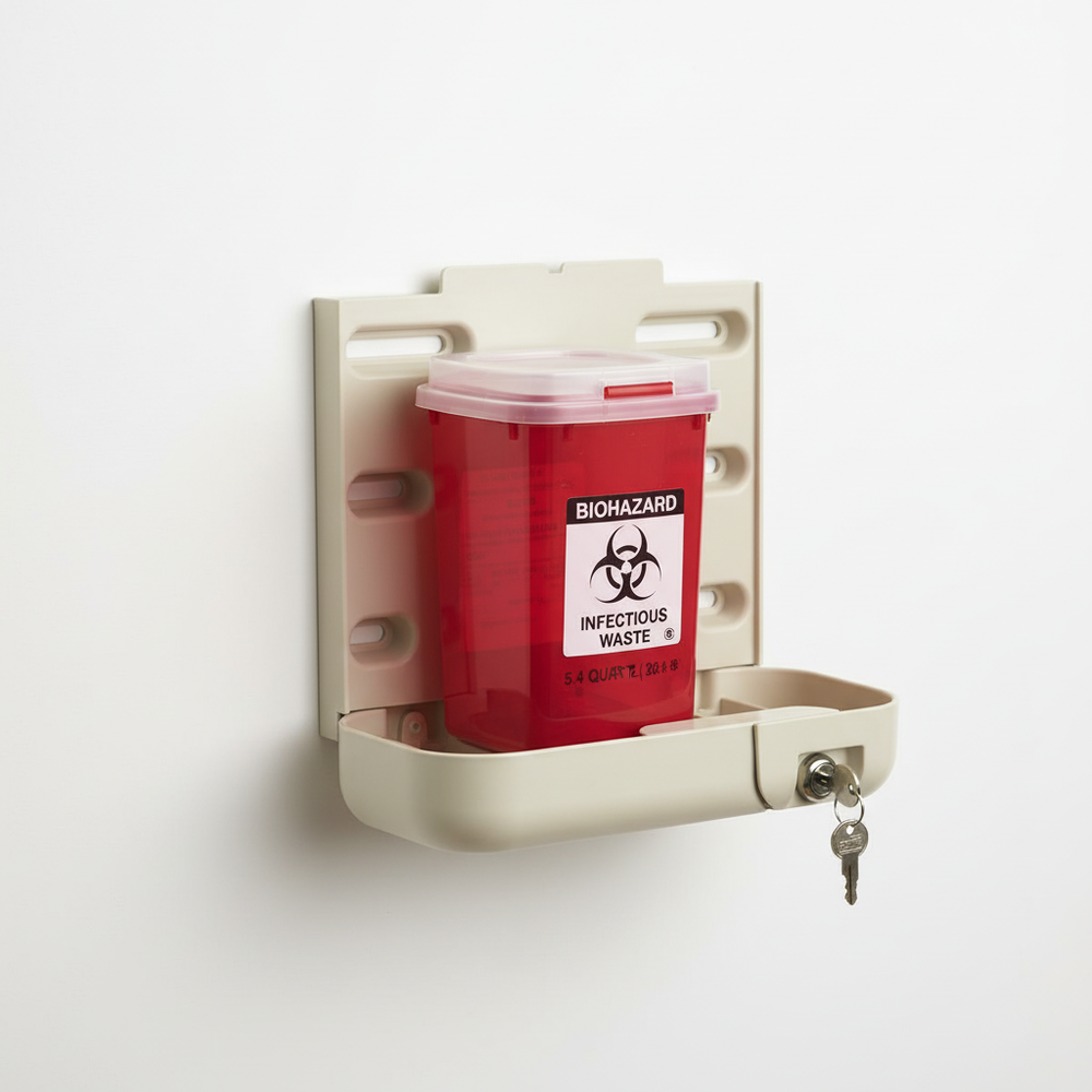 Bracket with Sharps Container