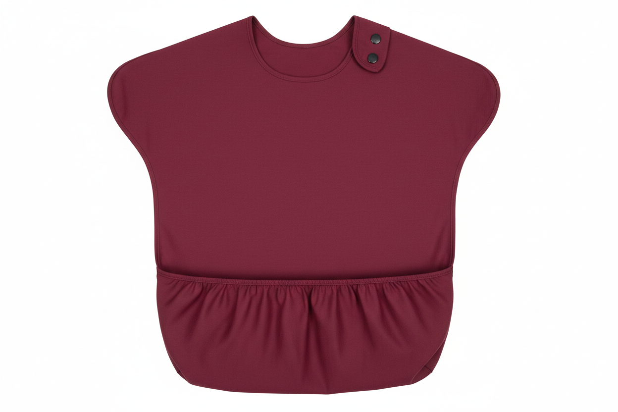 Burgundy Adult Bib Front View