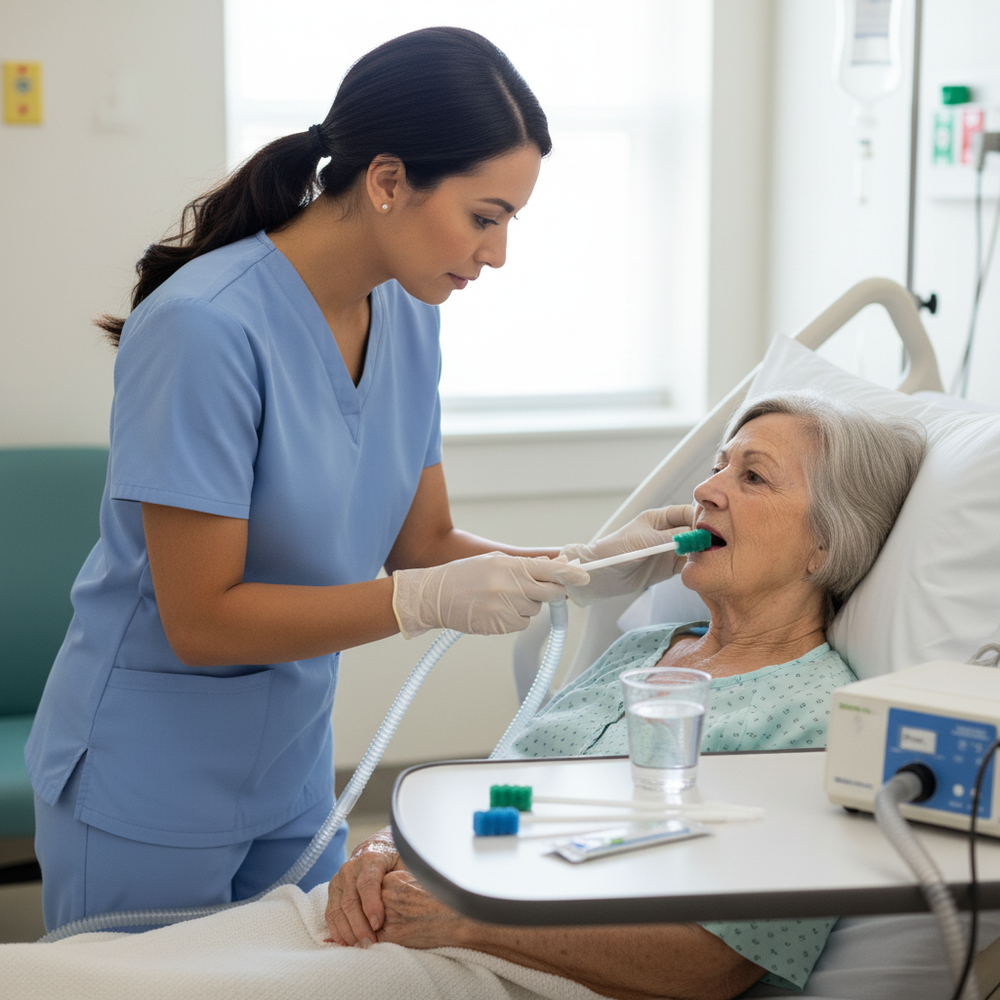 Caregiver Providing Oral Care