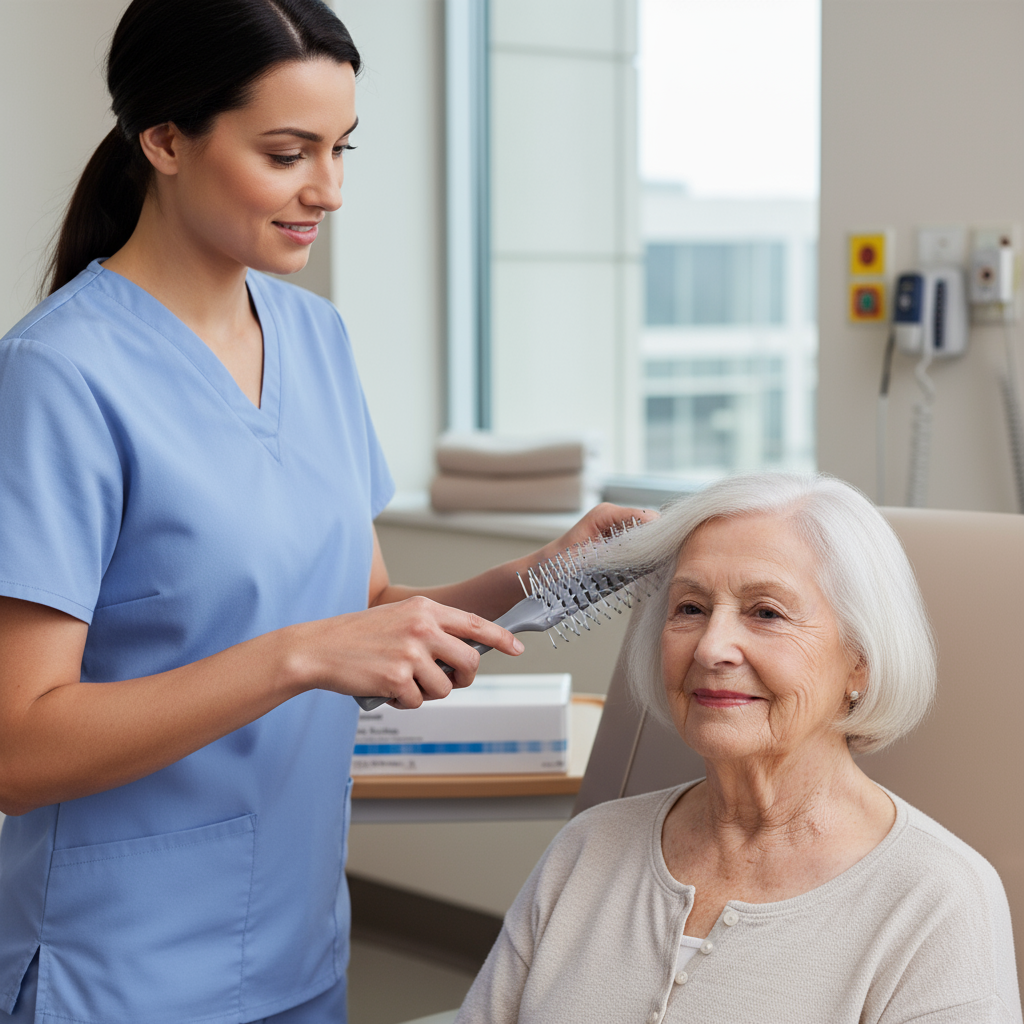 Caregiver Using Brush