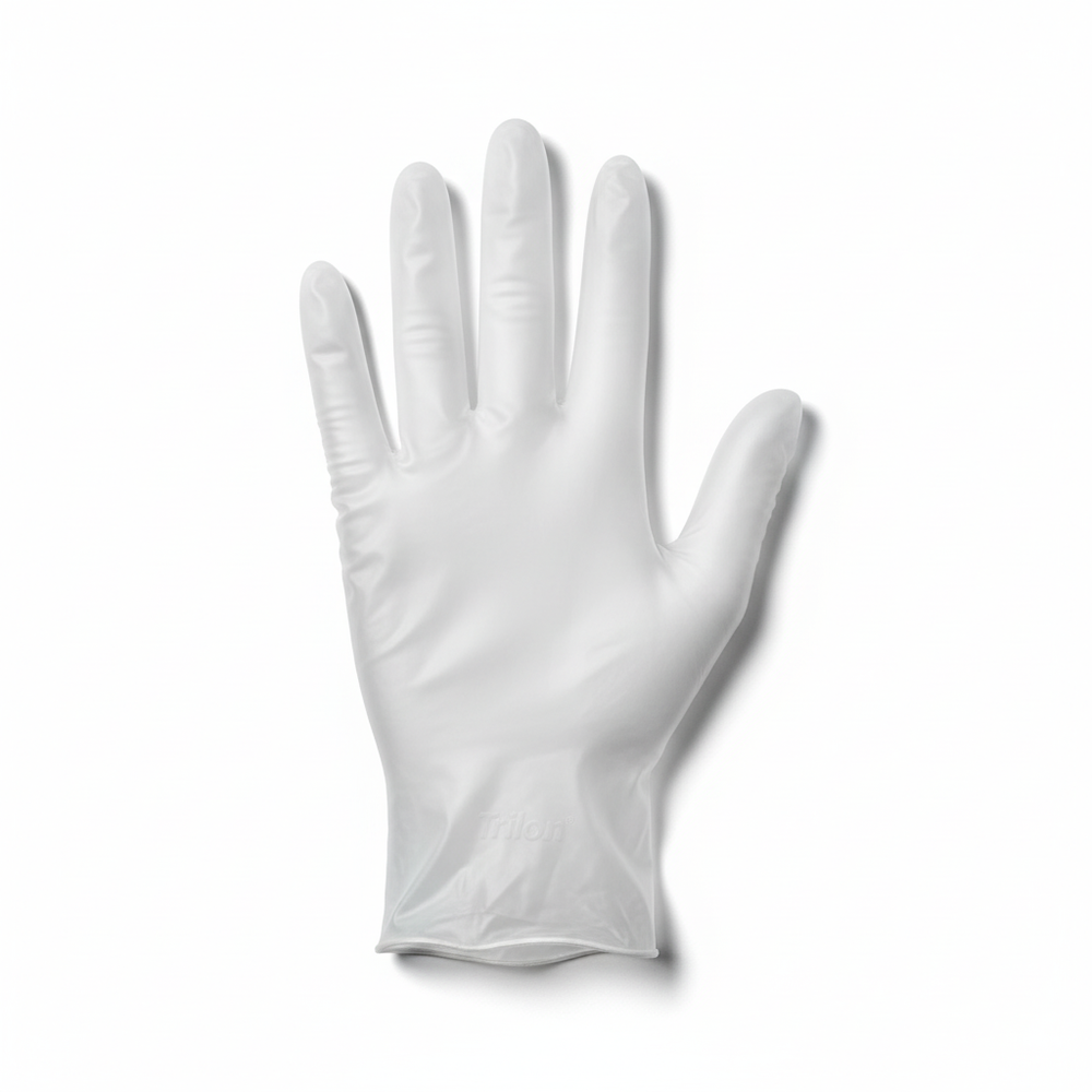 Clear vinyl glove flat view