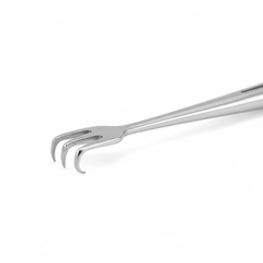 Close-up detail of 3-prong blunt end