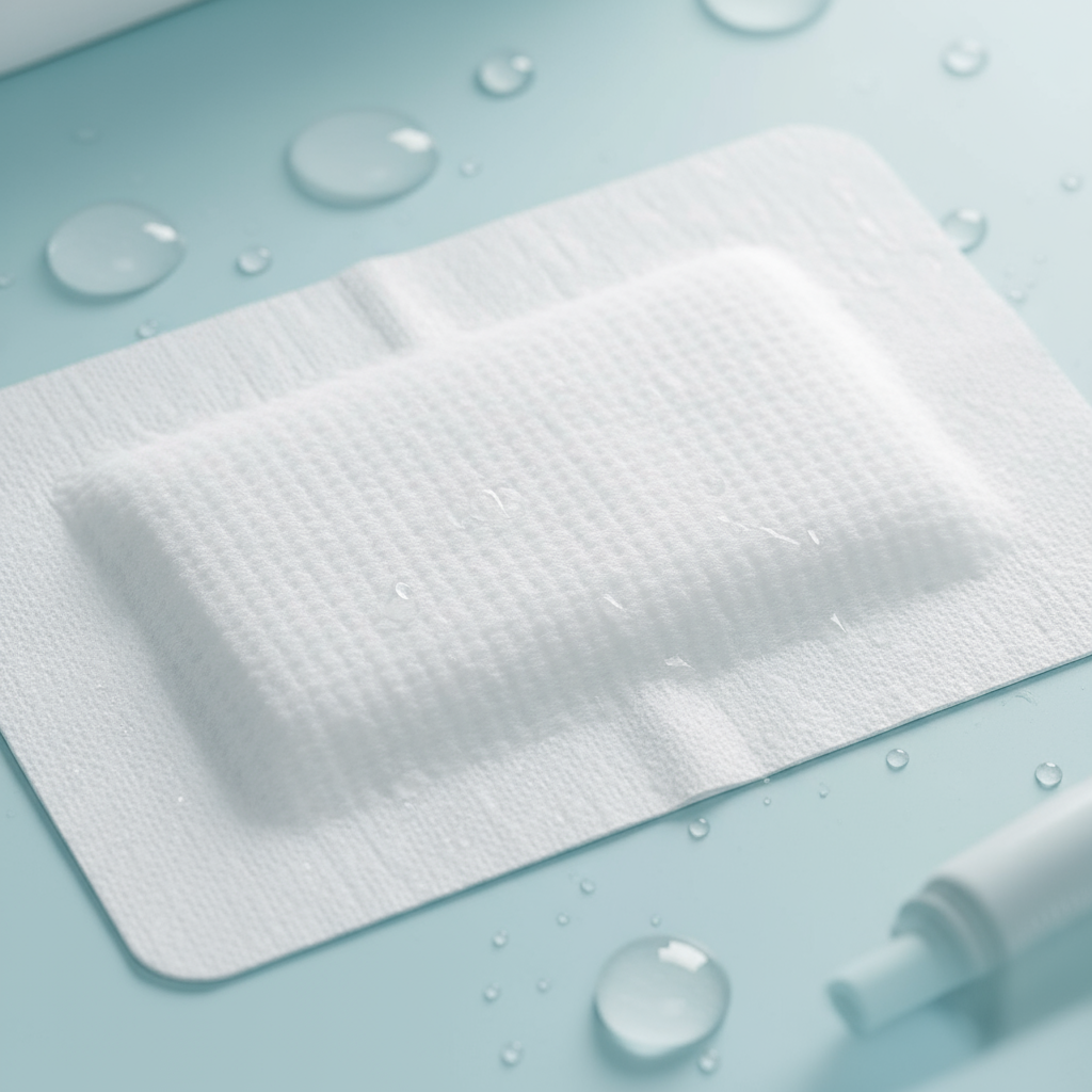 Close-up detail of dressing material