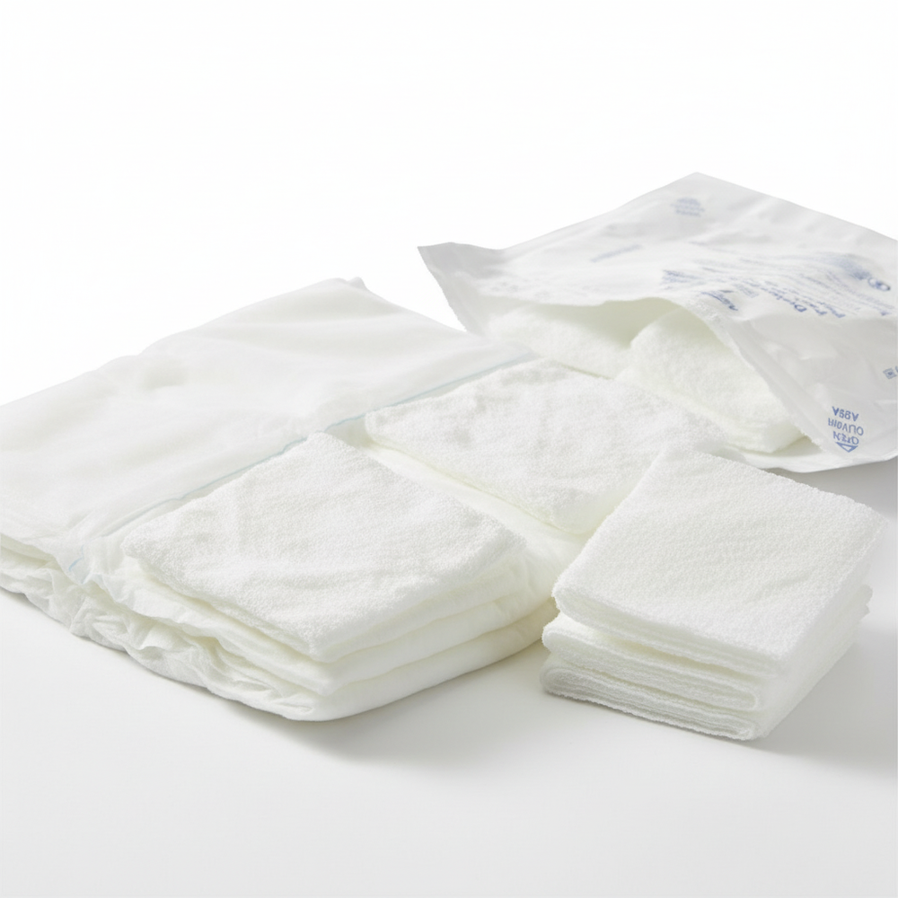 Close-up detail of wound drainage pack