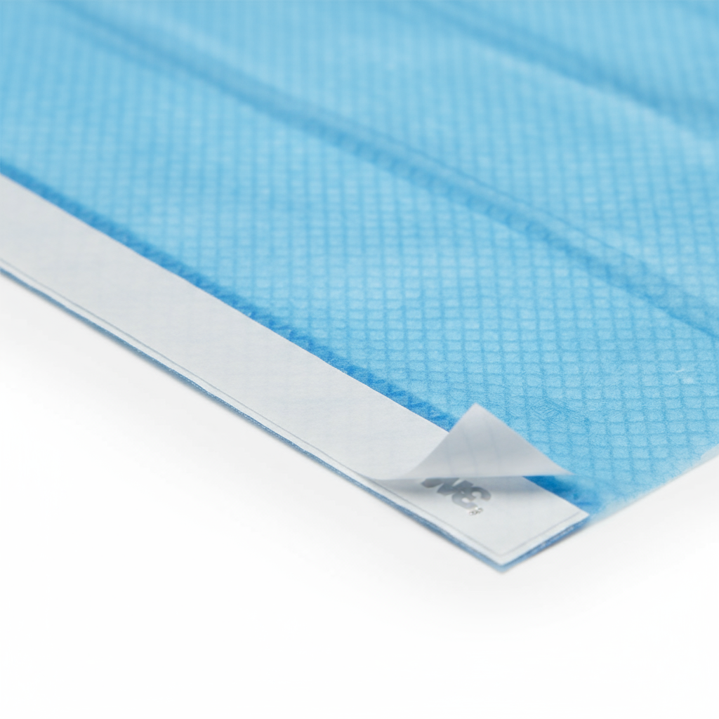 Close-up of adhesive edge and material texture