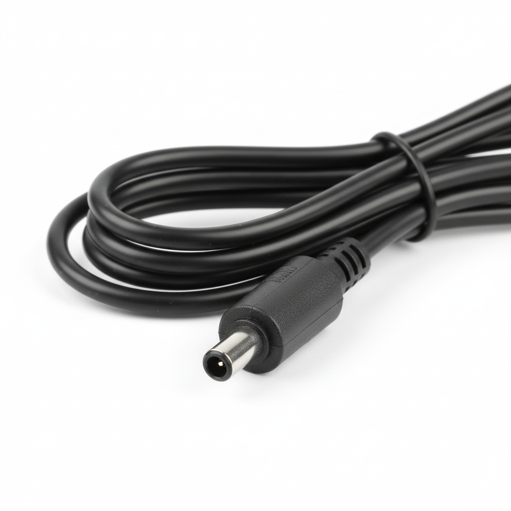 Close-up of barrel connector end