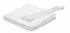 Close-up of cotton applicators and gauze