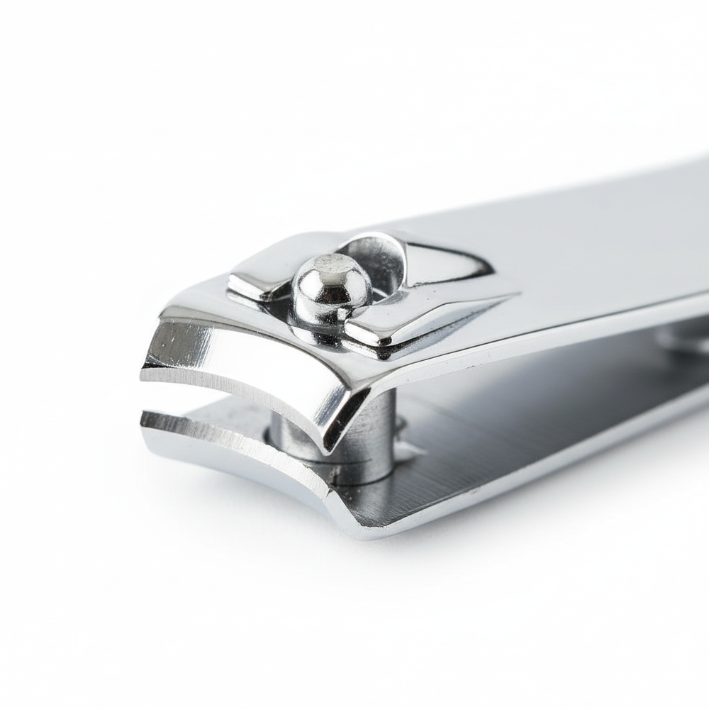 Close-up of curved cutting blades and precision edges