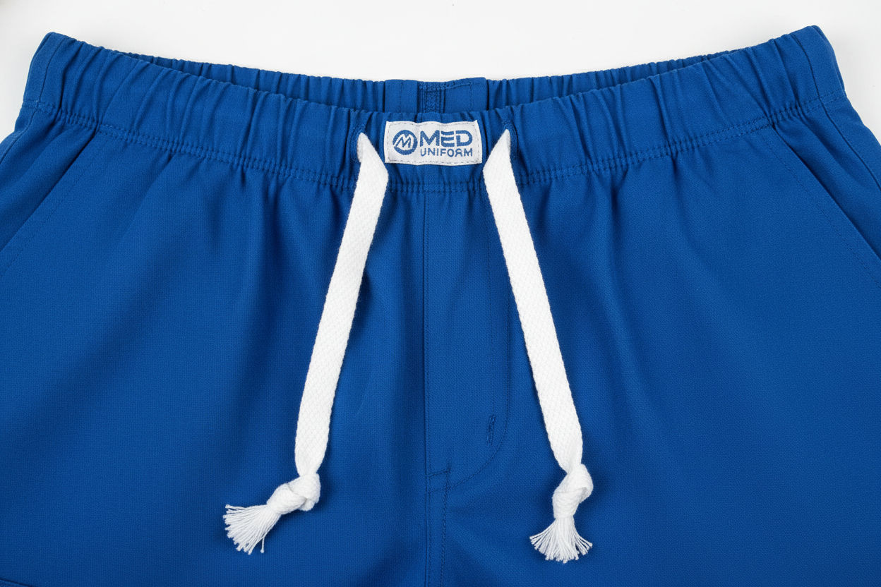 Close-up of drawstring and fabric