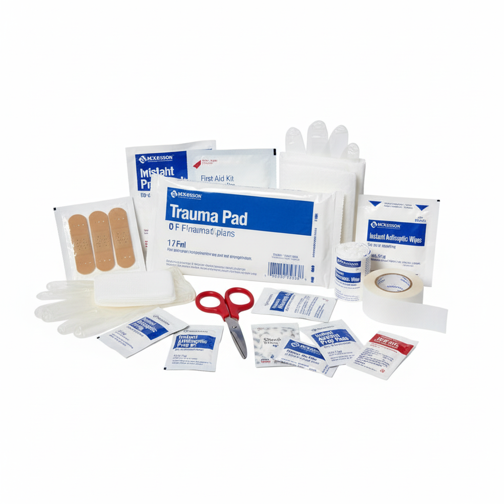 Close-up of first aid supplies