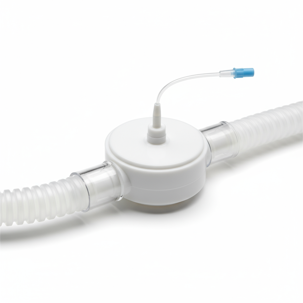Close-up of gas sampling line and B/V filter