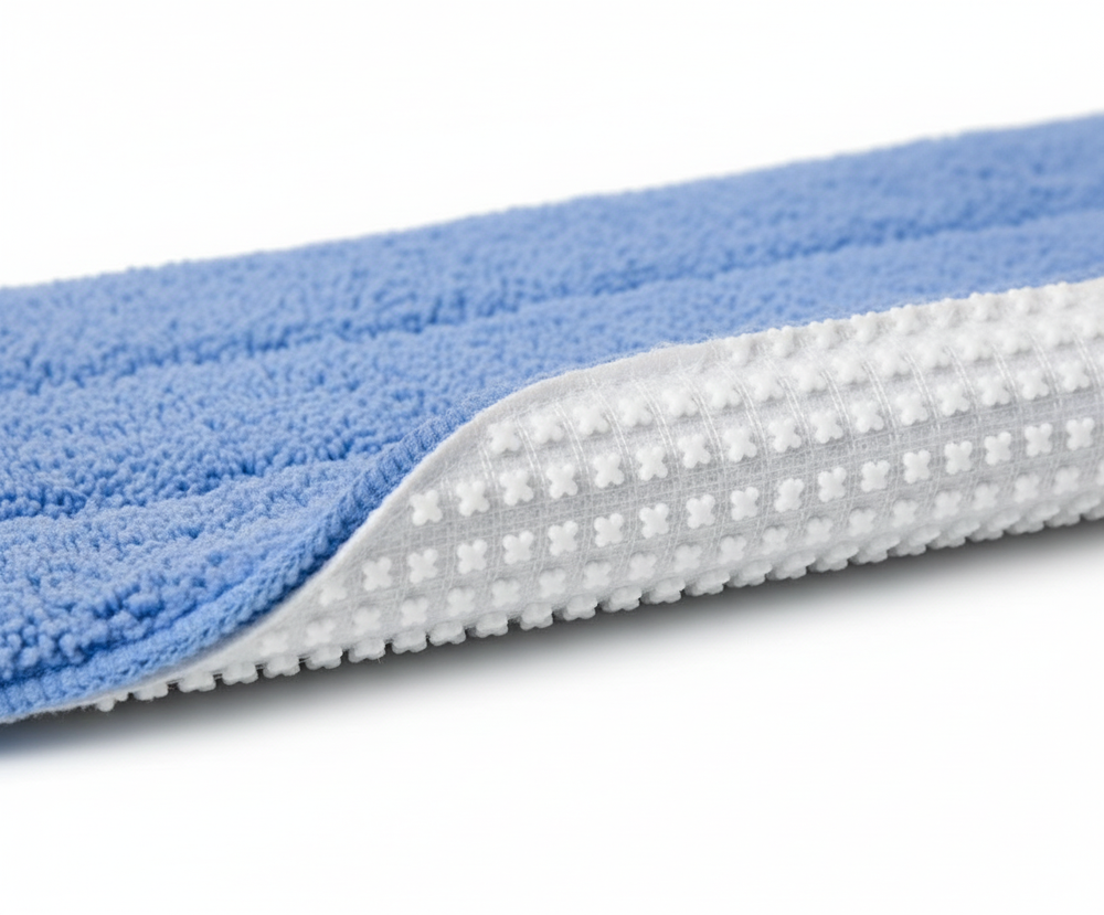 Close-up of microfiber texture and backing