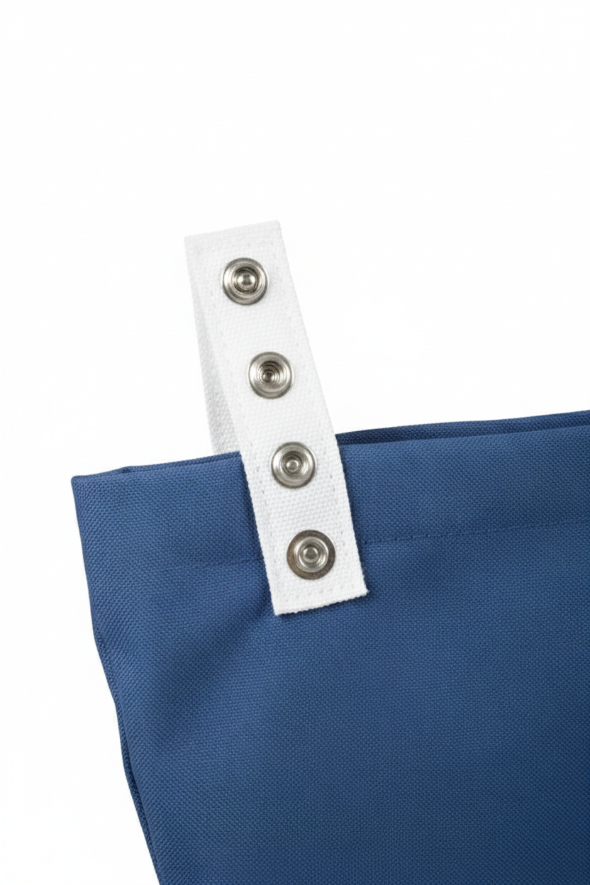 Close-up of snap adjustment system