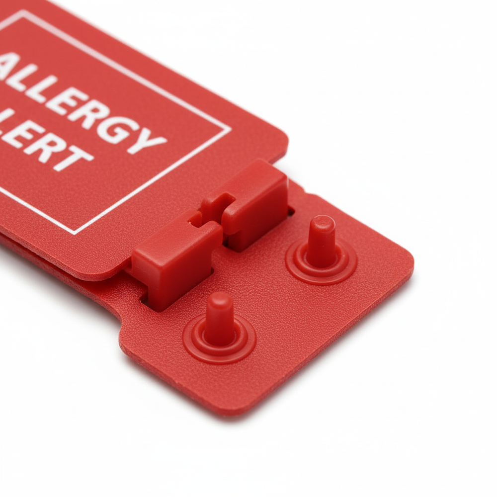 Close-up of snap closure