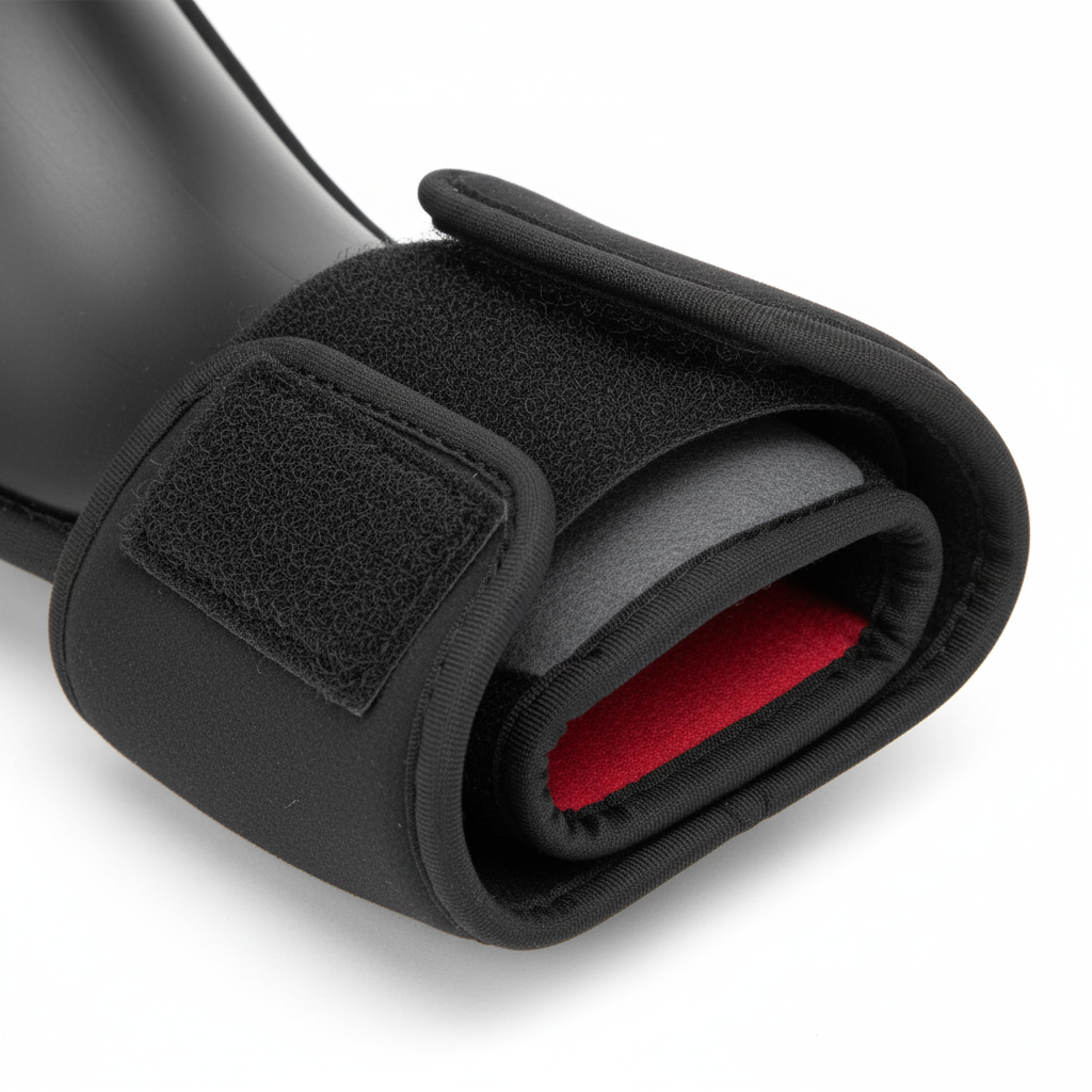 Close-up of thermoplastic shell and straps